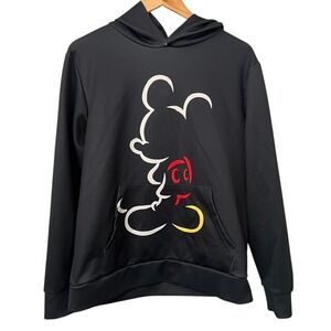 Silhouette Graphic Mickey Mouse Pop Art Streetwear Black Sweatshirt Size Large